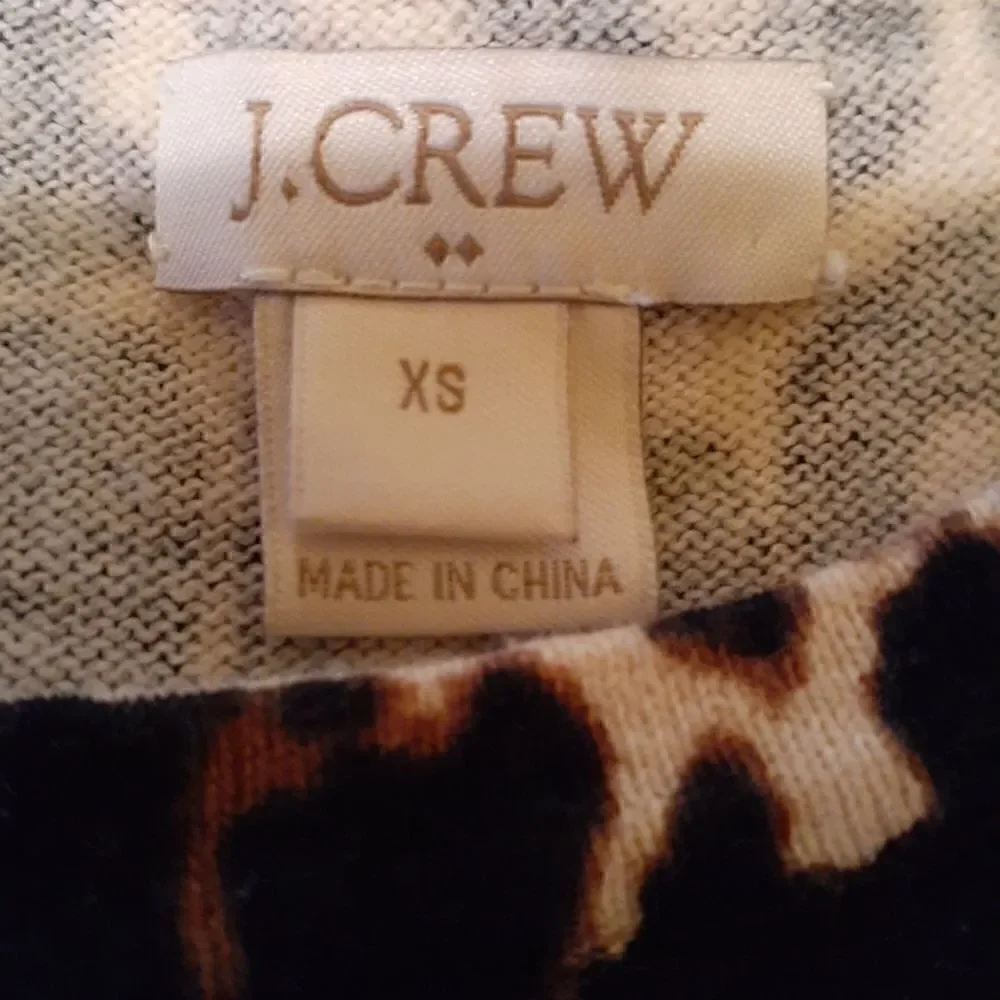 J.Crew Leopard Print 100% Cotton Pullover Sweater Short Sleeve All-season Sz XS